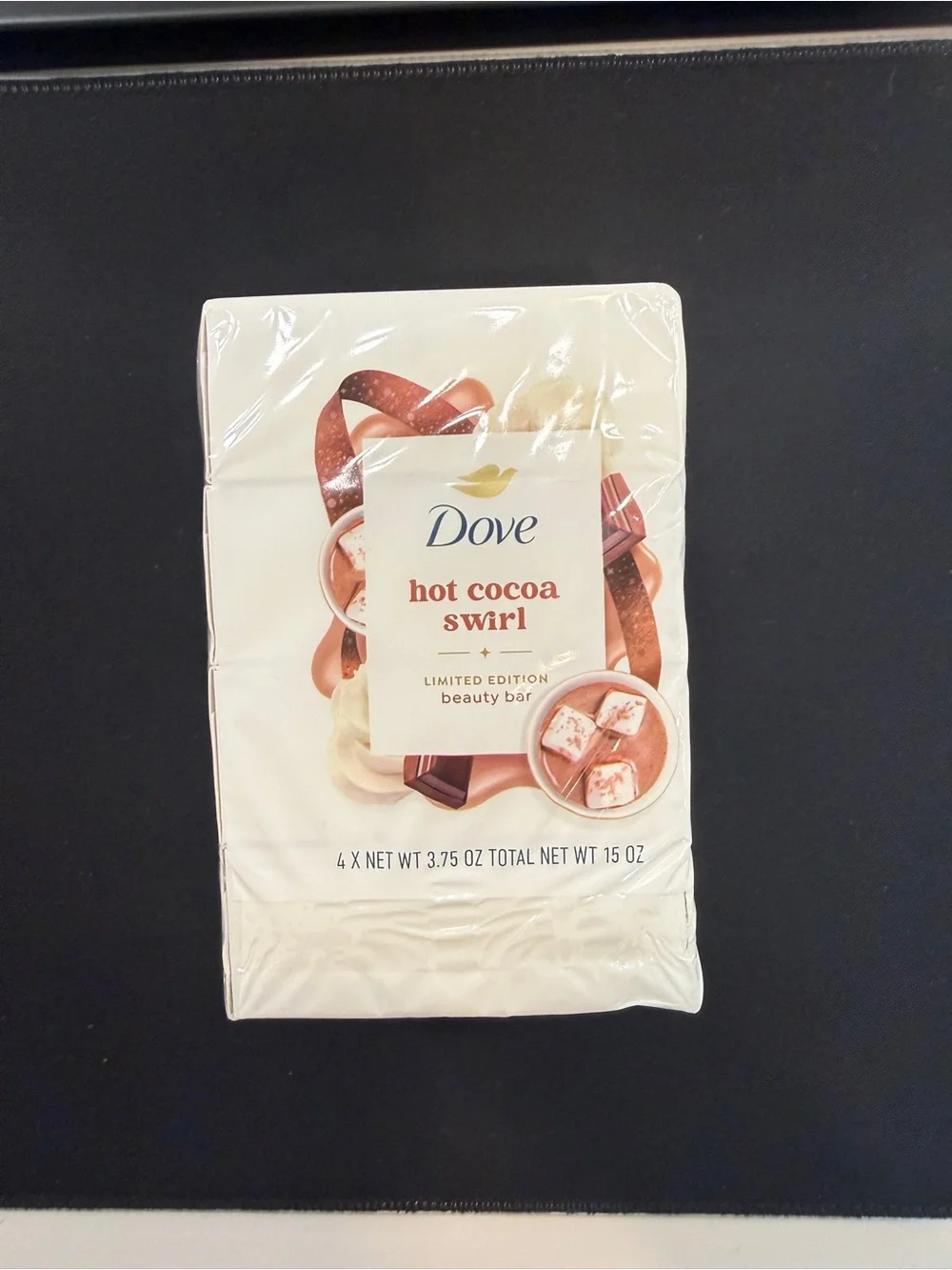 Dove HOT COCOA SWIRL Beauty Bar Soap 4 Pack Holiday Limited Edition Soap